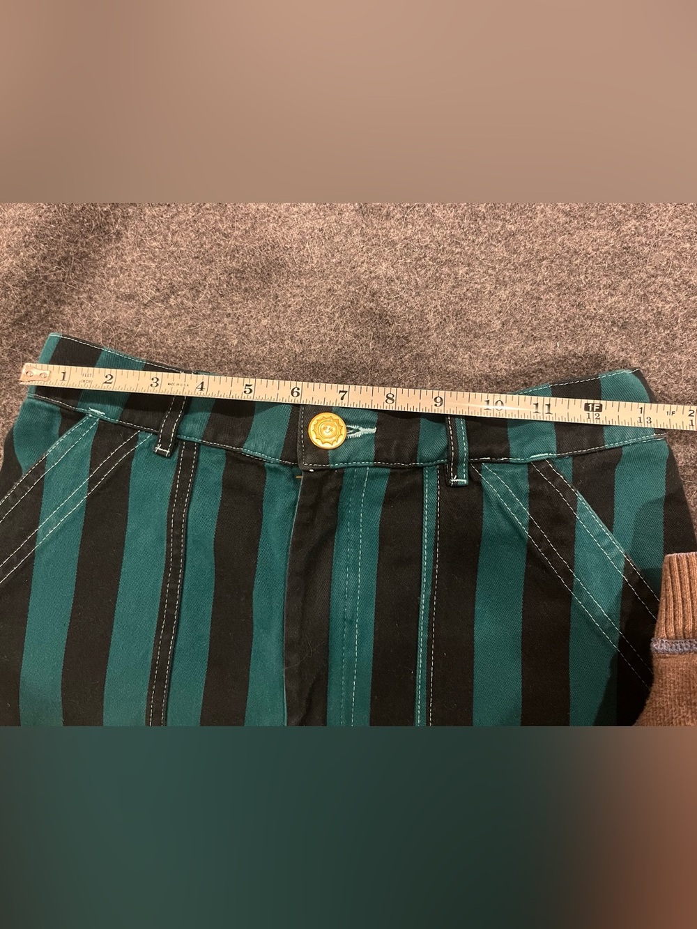 Big Bud Press Teal & Black Striped Work Pants - Picture 6 of 6